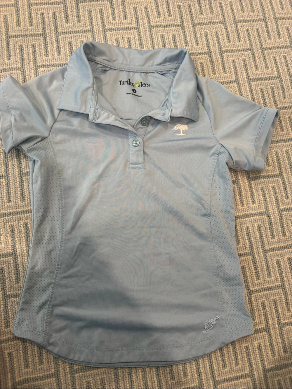 Turtles & Tees Light Blue Girls' Polo Shirt